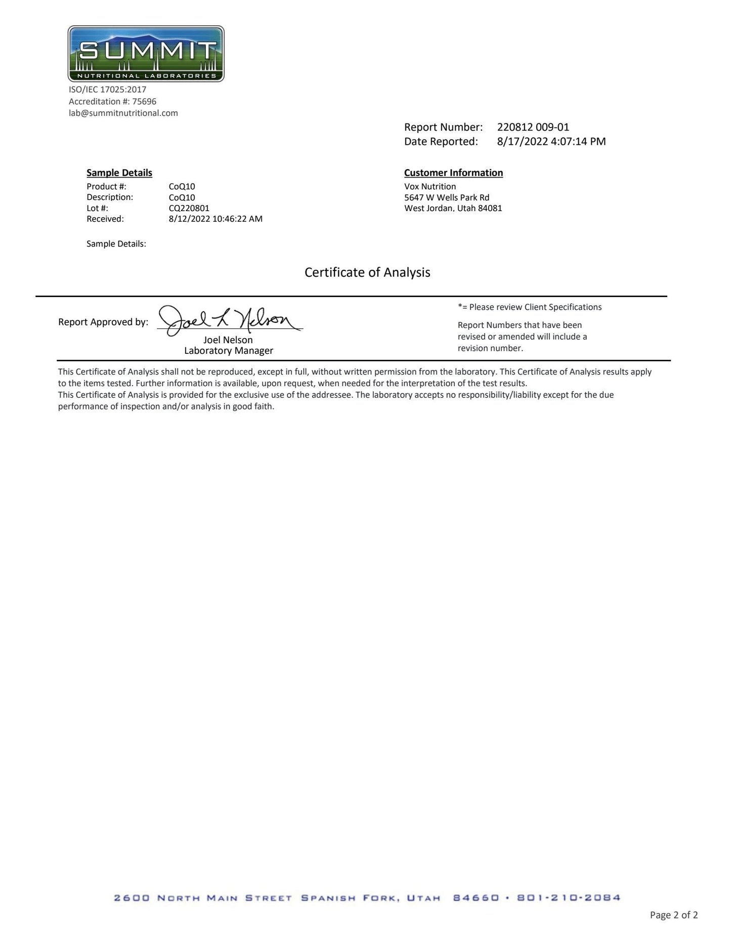 CoQ10 (Ubiquinone)